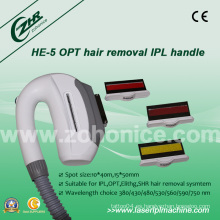 IPL &amp; E - El pelo ligero del retiro del pelo de la manija del laser de la manija tamaño grande 15 * 50m m